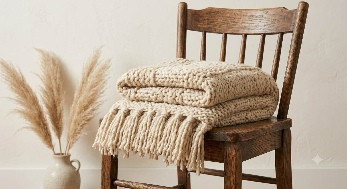 Luxury Handwoven Wool Blend Throw Blanket