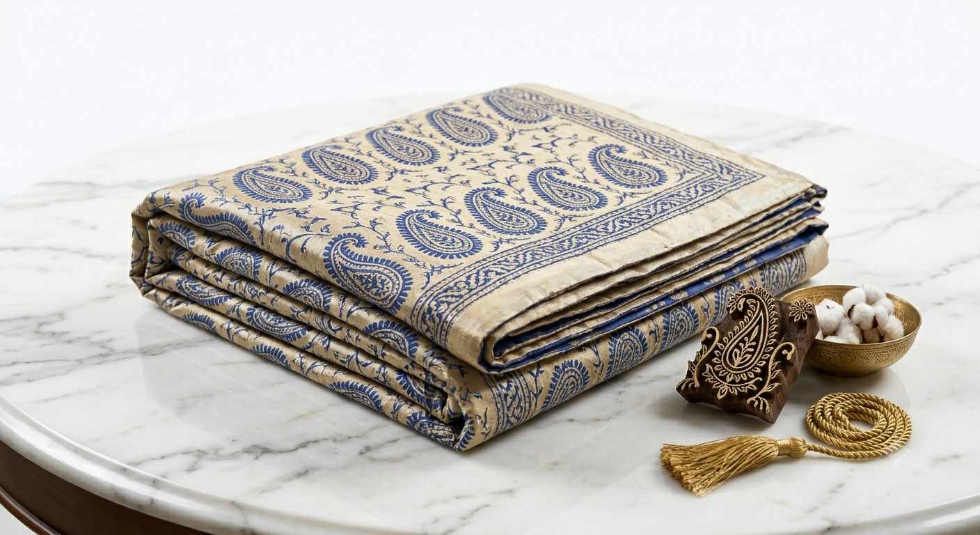 Royal Handcrafted Cotton Quilt Cum Cover Set