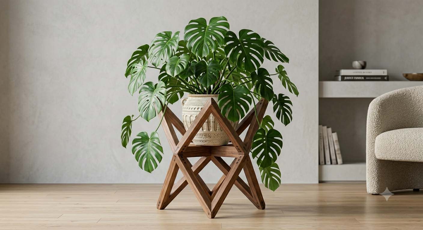 Artisan Wooden Indoor Decorative Planter Stand